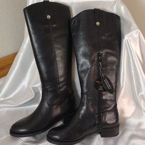 INC Fawne Leather Riding Boots - Black 6